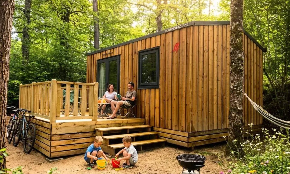 Saint-Gerons Cabin | Camping Les Rives du lac Cantalès * - Cabin (without toilets) TITHOME 4 people