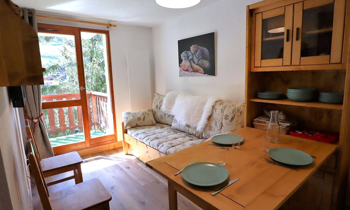 Areches Apartment | Renovated 2-star 3-person apartment, central village, with pool, balcony, and mountain view