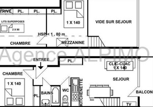 Appartement 3 pièces mezzanine Les Saisies - 8 personnes - FR-1-594-45