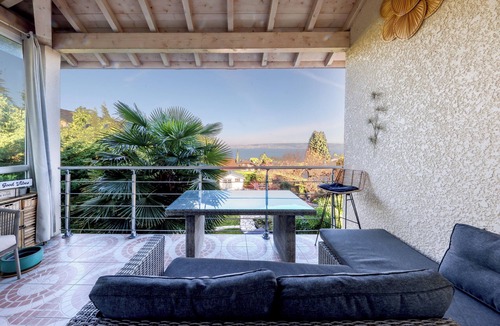 Neuvecelle Villa | Family home, lake view, Zen garden, home cinema