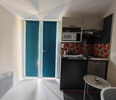 Plessis-le-Roi House | Micro studette indépendante non-fumeur, 10 m2, 45 min de Paris, sanitaires dans la même pièce que le couchage sans cloison, WiFi, kitchenette, mini terrasse, jardin, canapé lit 120x180 cm, gabarit léger, non adapté aux attentes hôtelières