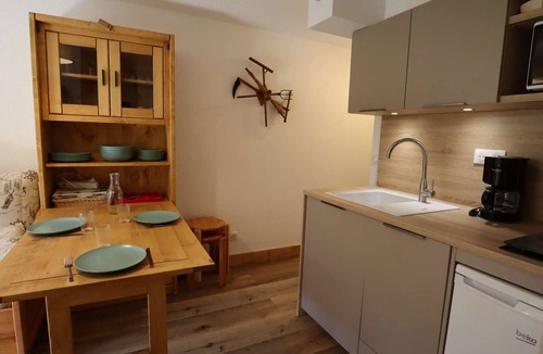 Areches Apartment | Renovated 2-star 3-person apartment, central village, with pool, balcony, and mountain view