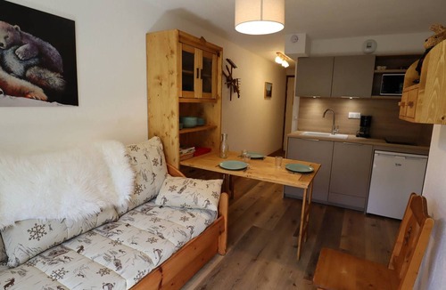 Areches Apartment | Renovated 2-star 3-person apartment, central village, with pool, balcony, and mountain view