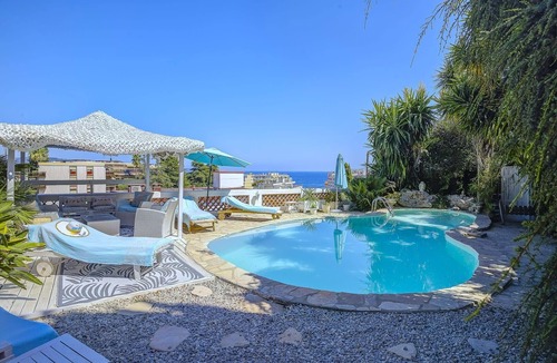 La Californie Apartment | Souplex villa Nice Fabron exclusive pool sea view, 3 min beach, streetcar, shops