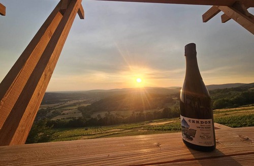 Poncin Apartment | Unusual caravan, sunset with vineyards in the Ain valley