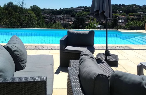 Sarlat-la-Caneda House | View of old Sarlat, air conditioning, heated and private 12 m swimming pool, spa