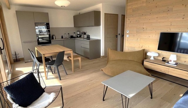 2nd floor, fitness, swimming pool, sauna, hammam, balcony, tv, ski locker, 65m², Alpe d'Huez
