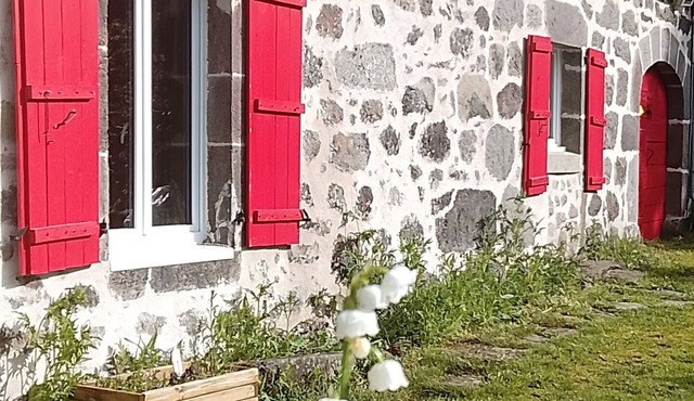 A peaceful, nature-filled cottage for 2 people in the Cantal—pets welcome! Bedroom on the ground floor