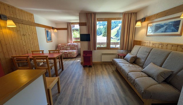 Bright apartment near slopes, pool access, pets allowed