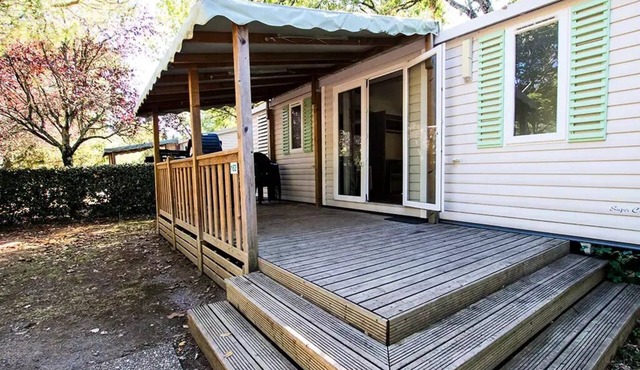 Camping Domaine du Cros d'Auzon * - Mobile Home Premium 4 Rooms 6/7 People Air Conditioning + TV