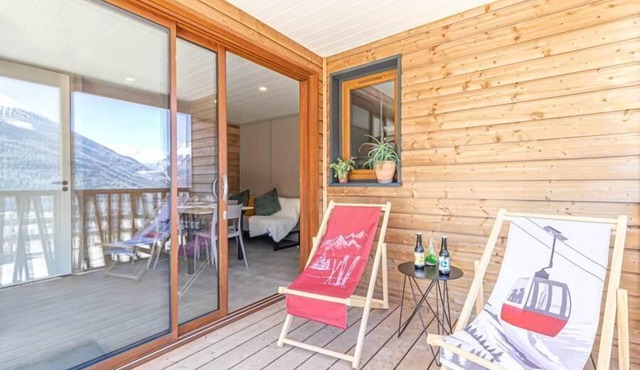 Chalet, Ground floor, sauna, hammam, terrace, parking, 32m², Aussois