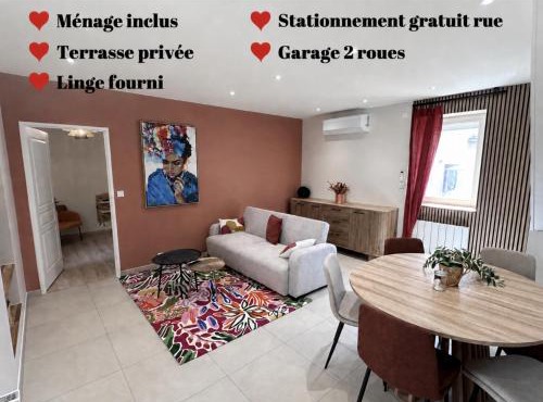 Maison calme avec terrasse, centre ville A
